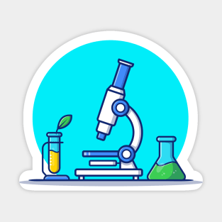 Microscope, Test Tube And Beaker Glass Sticker